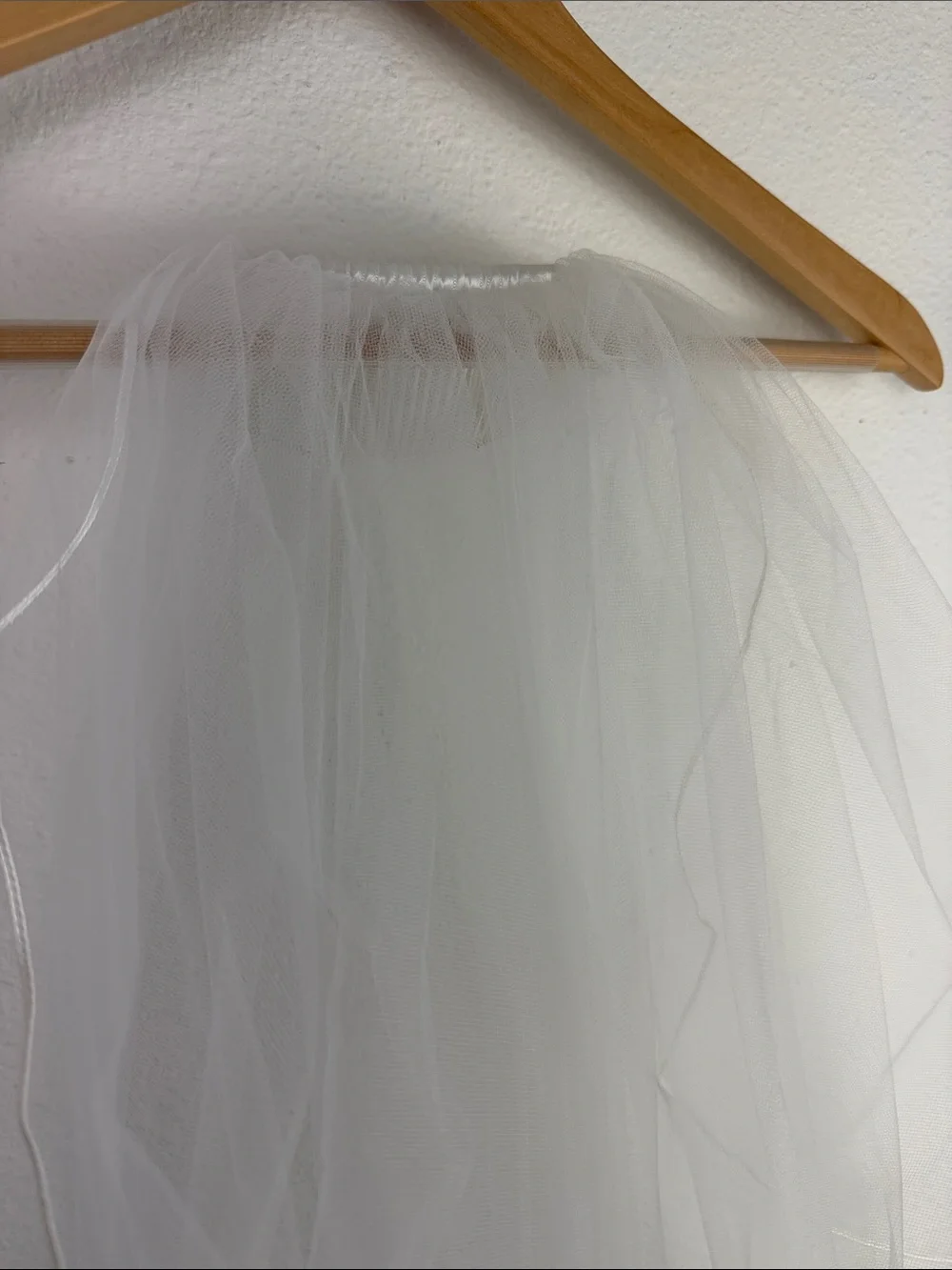 Bridal Wedding Veil White Cascade Waterfall Tulle With Satin Edge